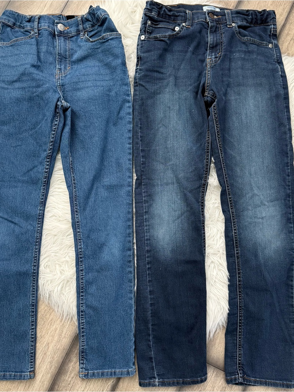Two-Pair Kids Size 16 Denim Jeans - Light & Dark Wash